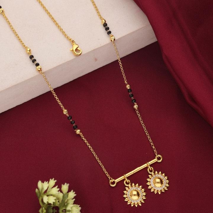 Micro gold polish manglsutra 1692 Wholesale artificial jewelry suppliers Mumbai